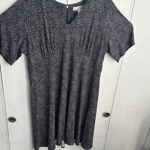 Michael Kors Black and White Patterned Jersey Dress